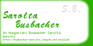 sarolta busbacher business card